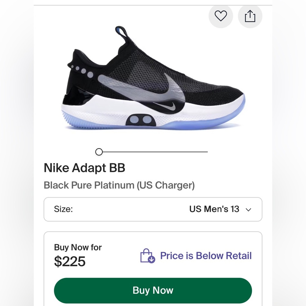 Nike Adapt BB 2.0 Sneakers size 13